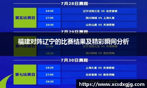 福建对阵辽宁的比赛结果及精彩瞬间分析