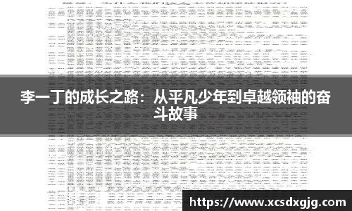 李一丁的成长之路：从平凡少年到卓越领袖的奋斗故事